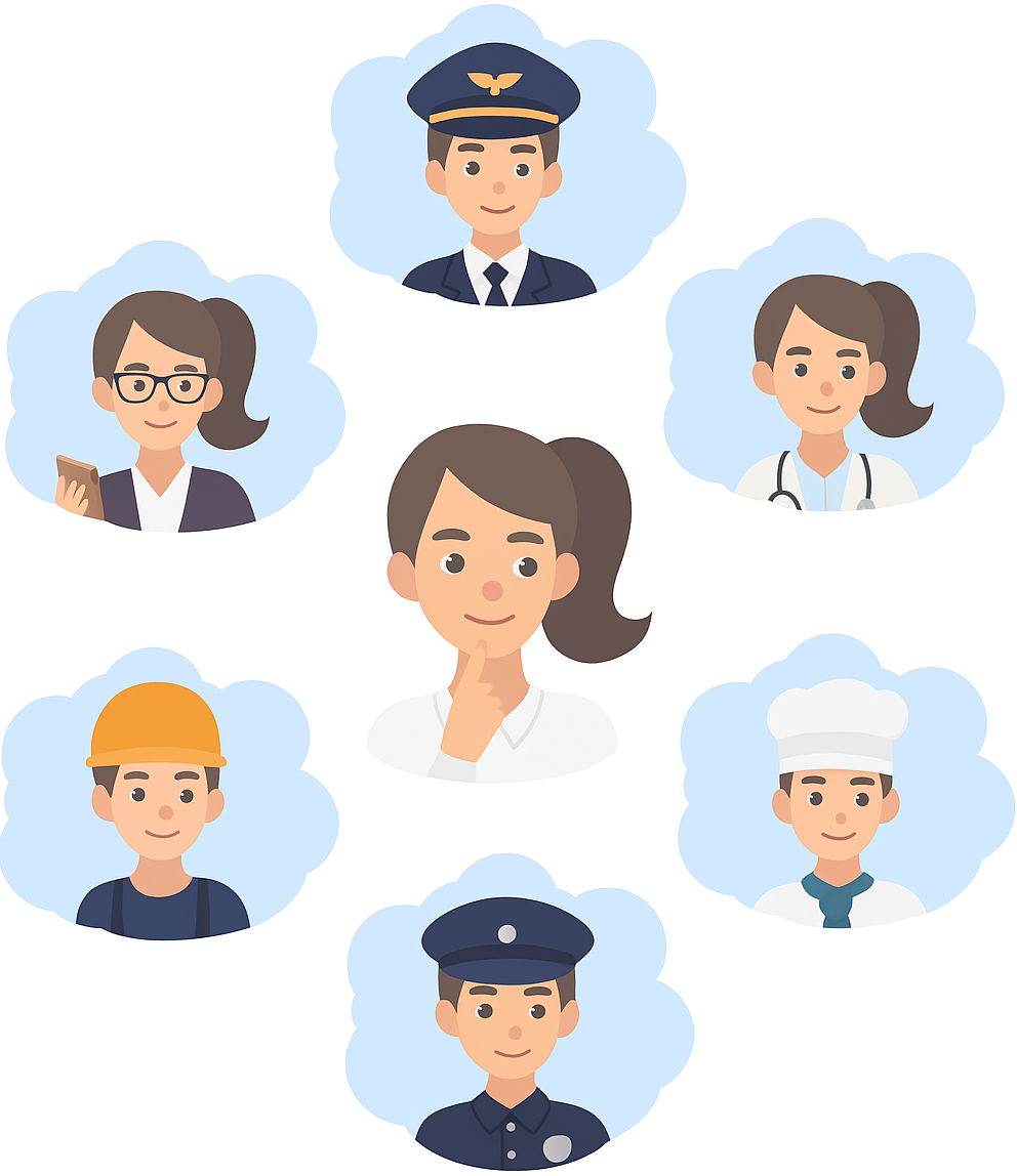 Career exploration showing various career paths and opportunities